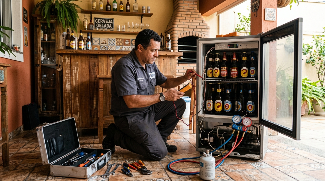 Recarga de gás refrigerante de cervejeira em Guarapari‑ES